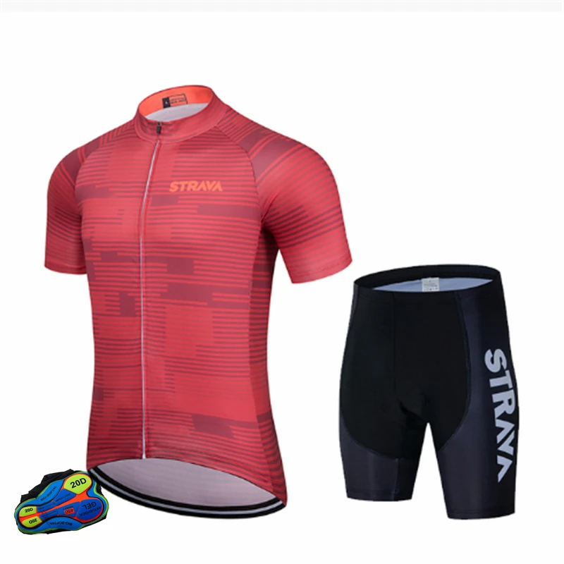 

Bicycle Clothing Breathable Men Short Sleeve 2022 NEW STRAVA Pro Team summer cycling Jersey set Shirt Bike Bib Shorts