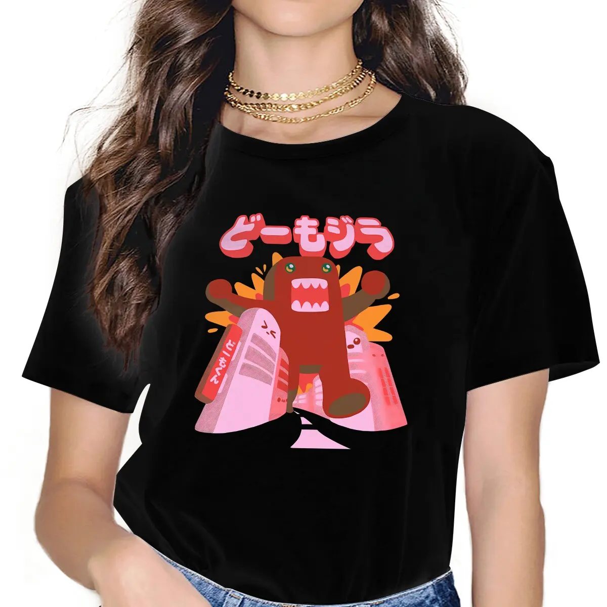 

Domozilla Essential Anime Domo Kun Women T Shirt Fibre Alternative O-Neck Polyester TShirt