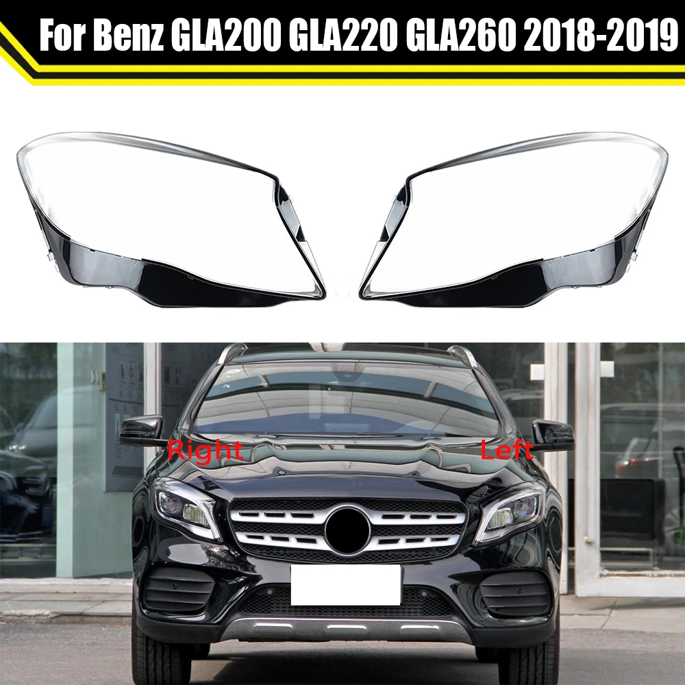 Car Front Glass Lens Caps Headlight Cover Case Auto Light Lampshade Shell For Mercedes-Benz GLA200 GLA220 GLA260 2018 2019