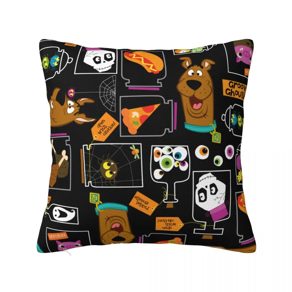 

Наволочка Scooby на Хэллоуин, тканевый чехол для подушки с принтом, украшения Doo, мультяшная декоративная подушка, бытовая, на молнии, 18 дюймов