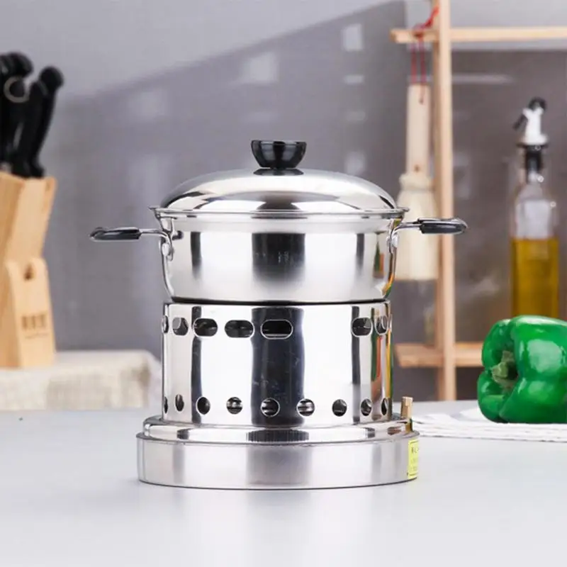 

Spirit Cooker With Pot Efficient Stove Burner Liquid Stove With Pot Portable Cooking Utensil For Outdoor Picnic