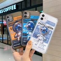 space agency astronaut phone case for iphone 11 12 13 pro max x xs xr 7 8 plus corners anti drop transparent protector cover