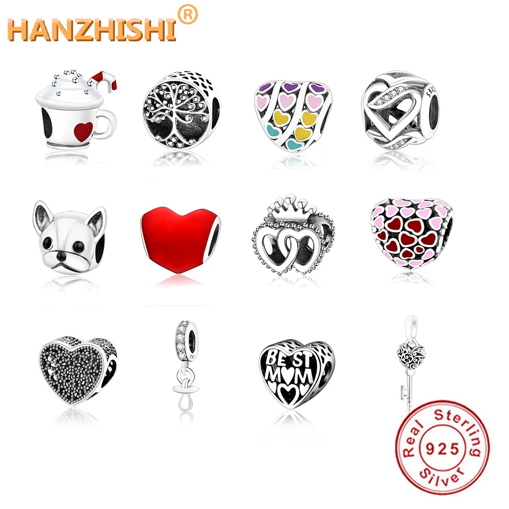 

2019 Spring Original 925 Sterling Silver Bead Charm Lucky Pink Ladybird Pendant ladybug Beads Fits European Bracelet Diy Jewelry