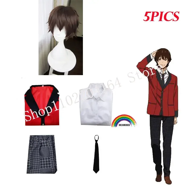 .5pis аниме Kakegurui косплей костюм Jabami YumekoSuzui Ryota женская школьная форма костюмы парик
