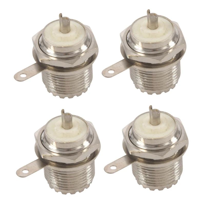 

ABSF 4X UHF Female SO239 Jack Bulkhead Solder Panel Mount RF Straight Connector,Silver
