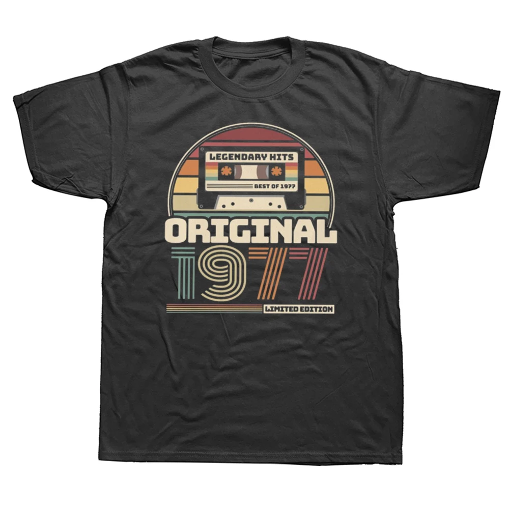 

Funny Retro Vintage Birthday 1977 Years T Shirts Graphic Cotton Streetwear Short Sleeve Birthday Gifts Summer Style T-shirt Men