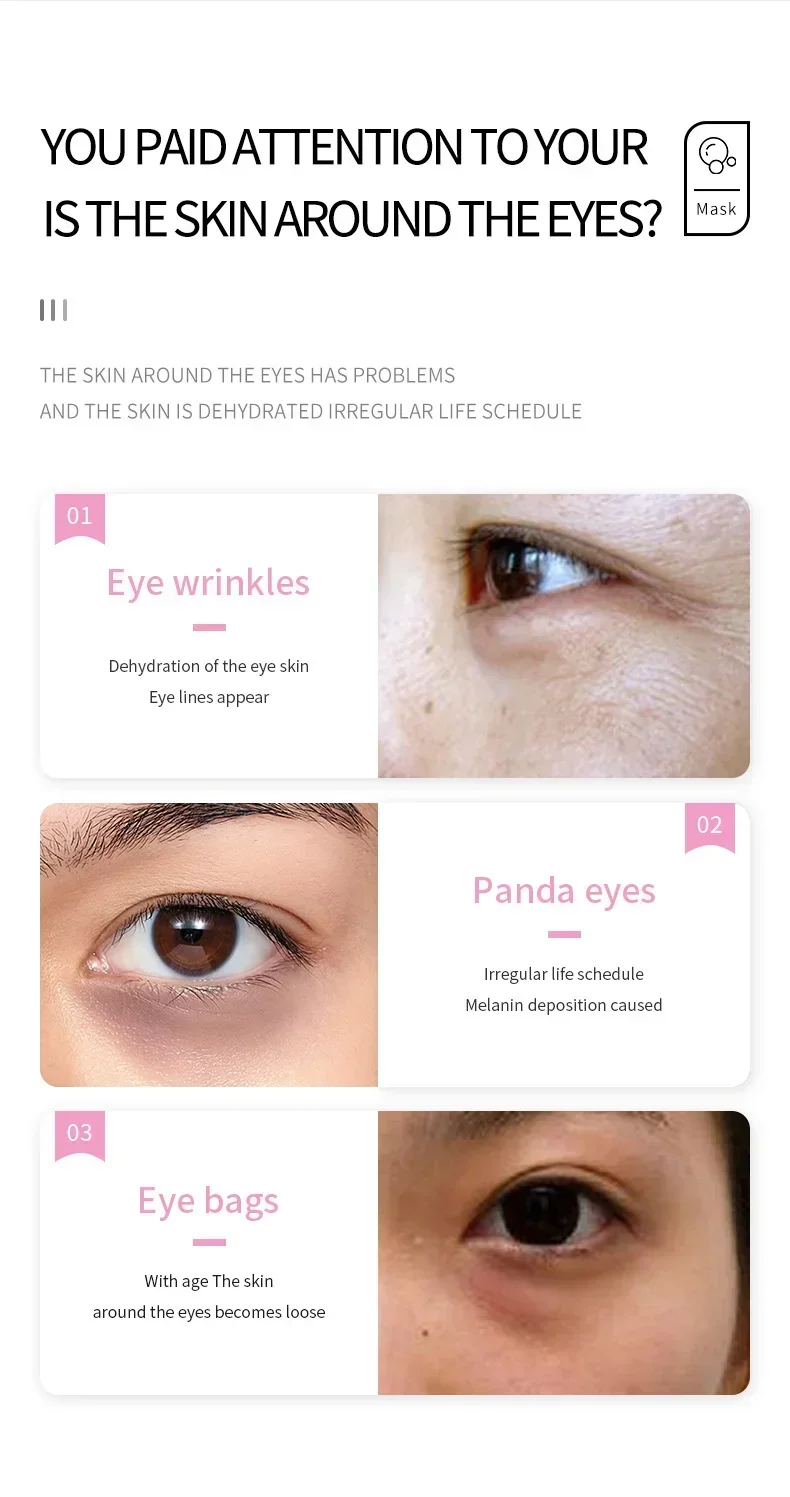 Фото Коллагеновая маска для глаз против морщин, патчи для глаз, выцветание, тонкая линия, удаление темных кругов, мешок, против отечности, увлажнение, осветление, уход за кожей №5