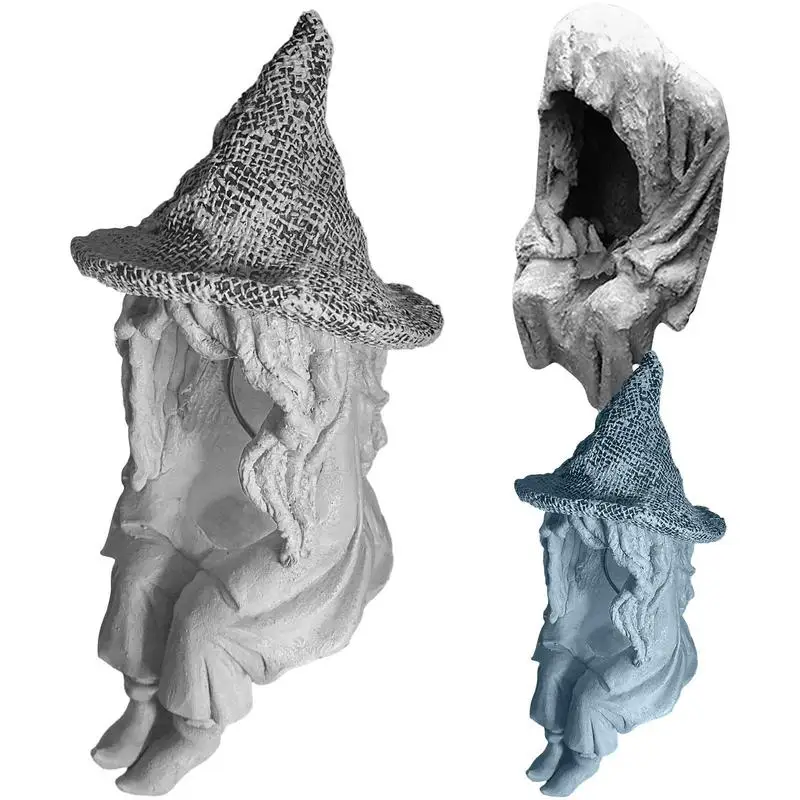 

Resin Witch Decoration Lamp Spooky Ghost Solar Energy Lamp Realistic Decoration Supplies For Gardens Stairs Parties And