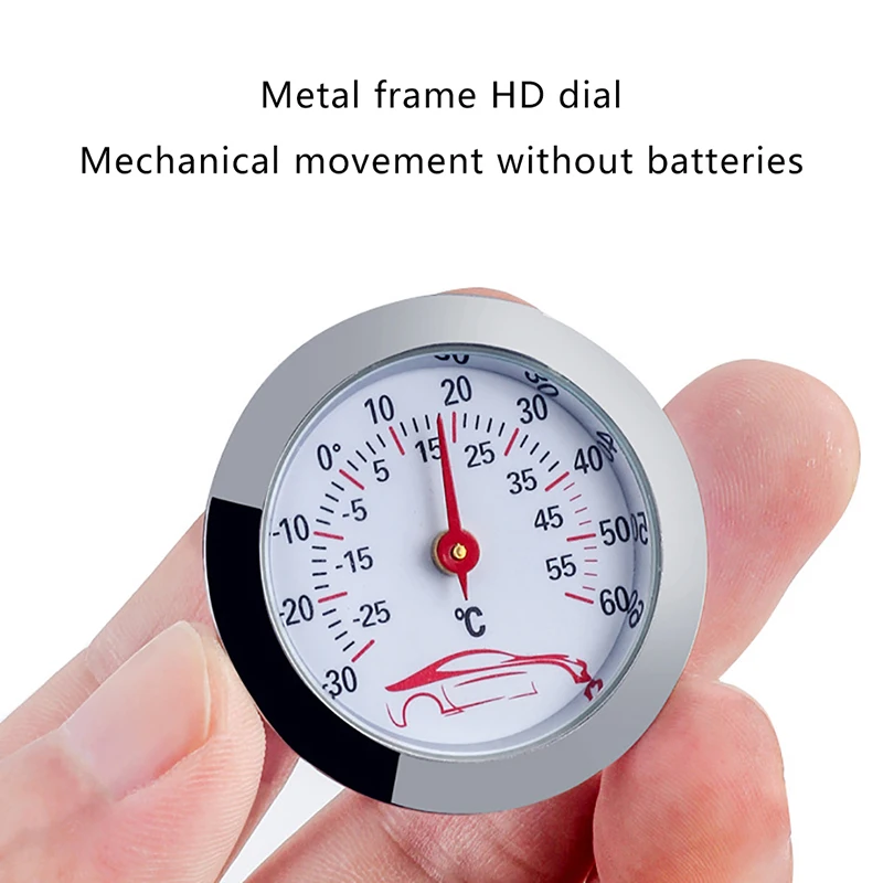 

Mini Car Dashboard Thermometer Portable Vehicle Thermometer Round Temperature Gauge Meter Car Home Decoration