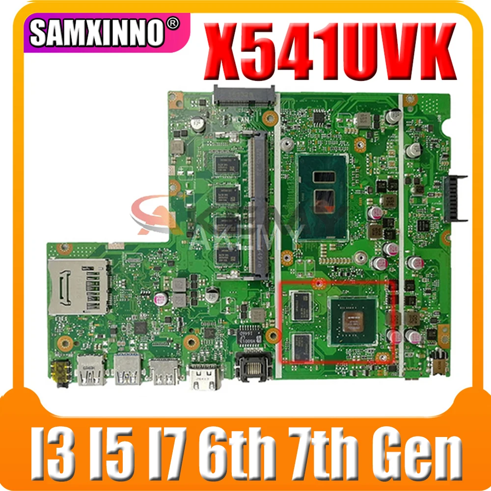 

Материнская плата X541UV V2G GT940M GPU I3 I5 I7 6-го поколения 7-го поколения 4 Гб ОЗУ для ASUS X541UJ X541UVK X541U Материнская плата ноутбука