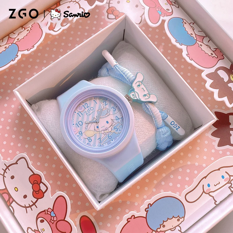 

Милые детские часы Hello Kitty Cinnamoroll My Melody, светящиеся водонепроницаемые часы с мультипликационным анимационным рисунком, подарок на день рождения для девочек