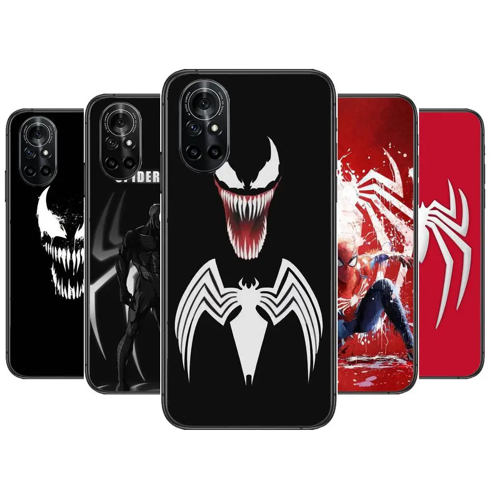 

Marvel Spiderman Venom Clear Phone Case For Huawei Honor 20 10 9 8A 7 5T X Pro Lite 5G Black Etui Coque Hoesjes Comic Fash des
