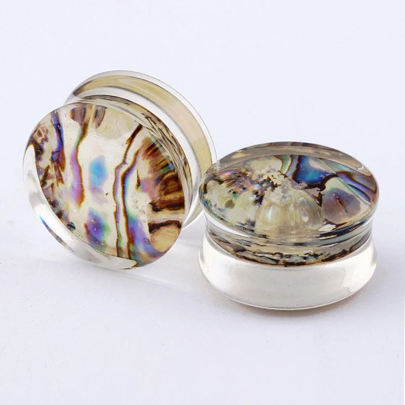 1Pc Shell Ear Tunnel Plugs. Jazz Drum Saddle Plugs and Gauges Flesh Piercing Expander Plug Earrings |