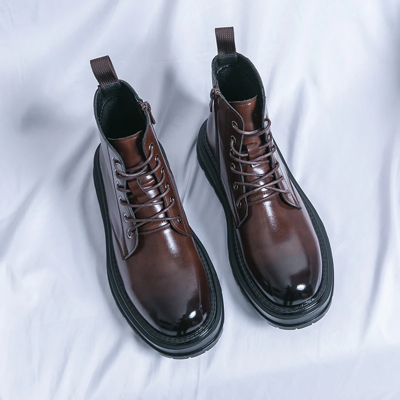 Деловые офисные ботильоны для мужчин повседневная мужская обувь модная из