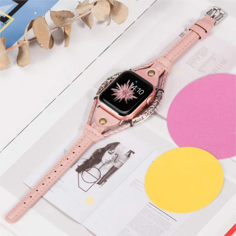 

Retro Strap for Apple Watch Band Ultra 49mm 40mm 44mm 38mm 42mm Genuine Leather Bracelet Iwatch series 8 7 6 5 4 3 SE 41mm 45mm