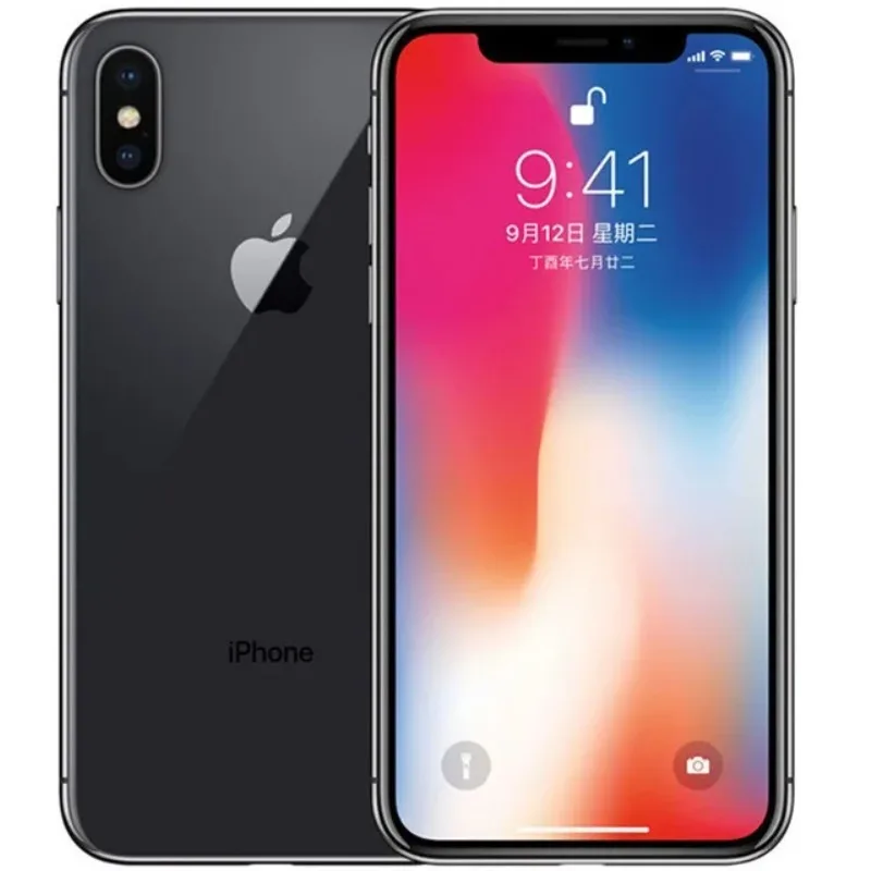 Фото Apple iPhone X, 5.8-дюймовый OLED-дисплей, шестиядерный процессор, двойная камера 12 МП, 256 ГБ ПЗУ, разблокированный мобильный телефон, Face ID, 4G LTE, NFC — восстановленный №2