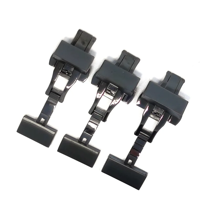 New Universal Butterfly Buckle 18MM 20MM 22MM Black Silver Turtle Back Buckle Stainless Steel Strap Buckl Watch Buckle