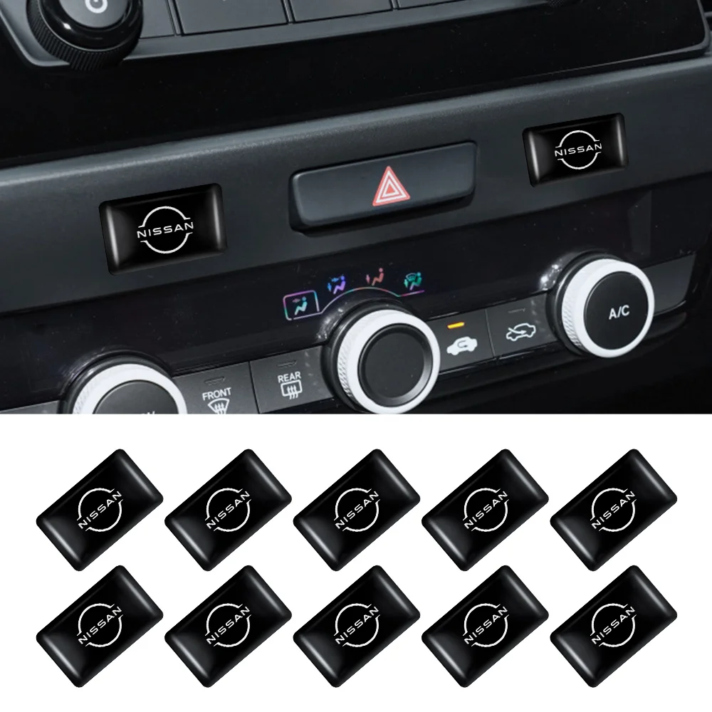 

10pcs Car Window Lift Button Stickers Steering Wheel Badge Interior Decoration For Nissan Nismo GTR Tiida Leaf Versa Qashqai j11