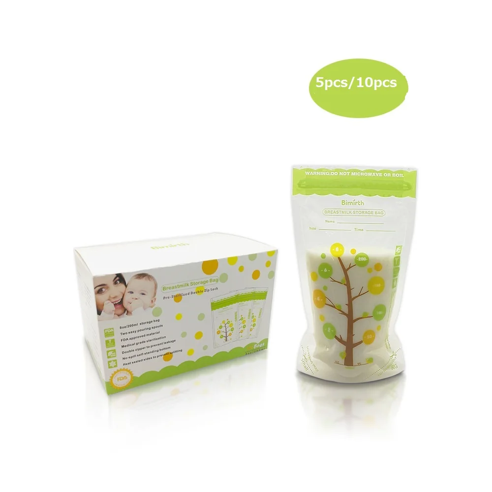 

10Pc/5pcs 235ml Baby Breast milk Storage Bags Leak Proof Sterilized Food Safe Breast Milk Freezer Storage Bag For Baby Feeding