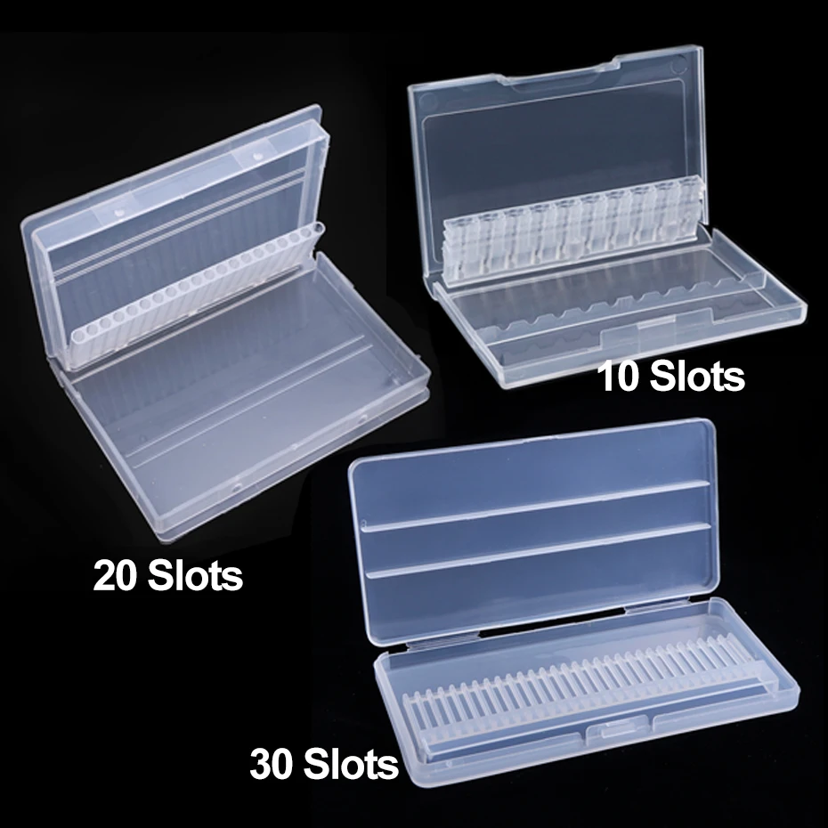 Nail Drill Bits Storage Box Clear Plastic Display Stand Holder Rotary Files Nail Cutters Bit Organizer Case Manicure Tools NFB5 images - 6