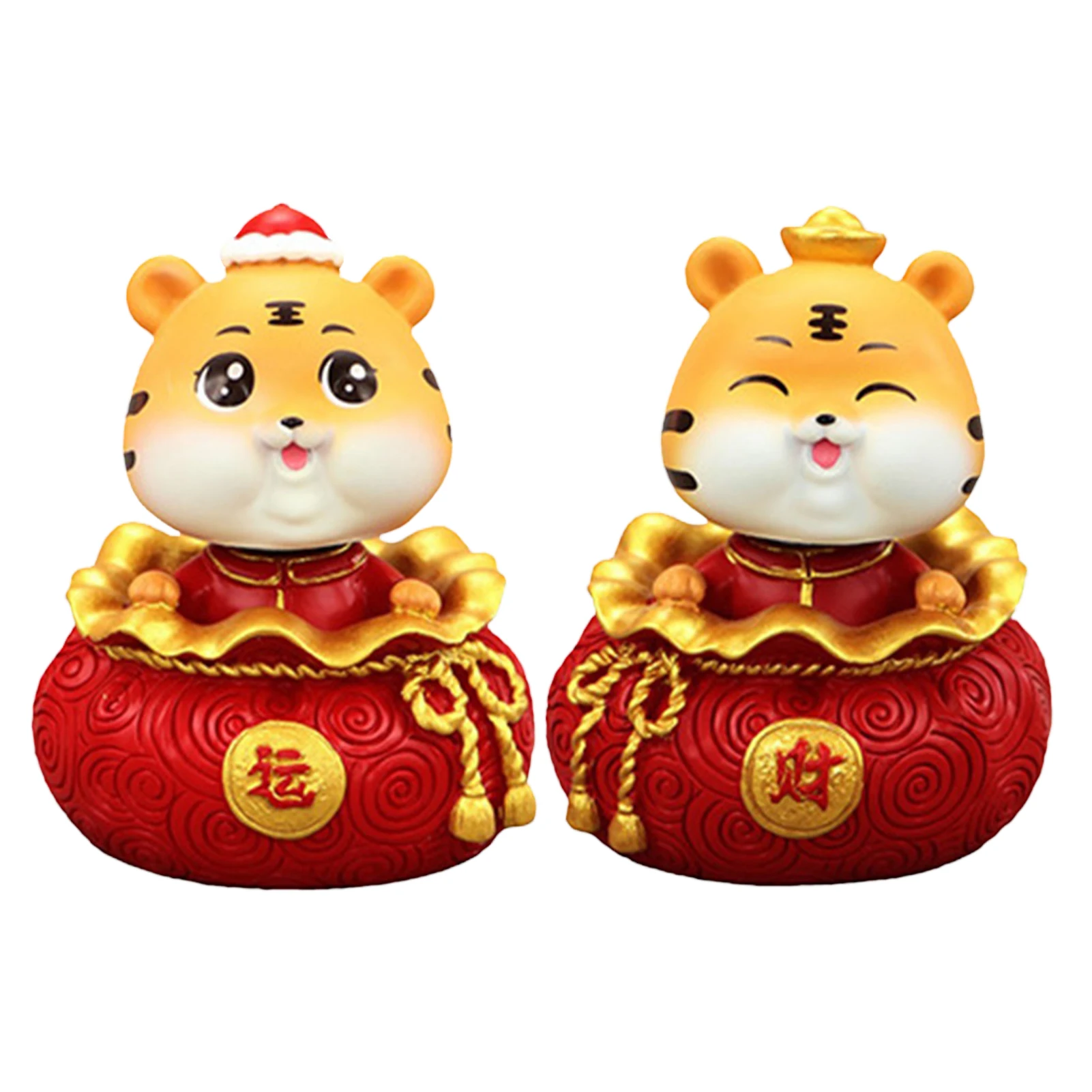 Статуя знака зодиака Тигра для приборной панели Бобл-головки фигурки из смолы