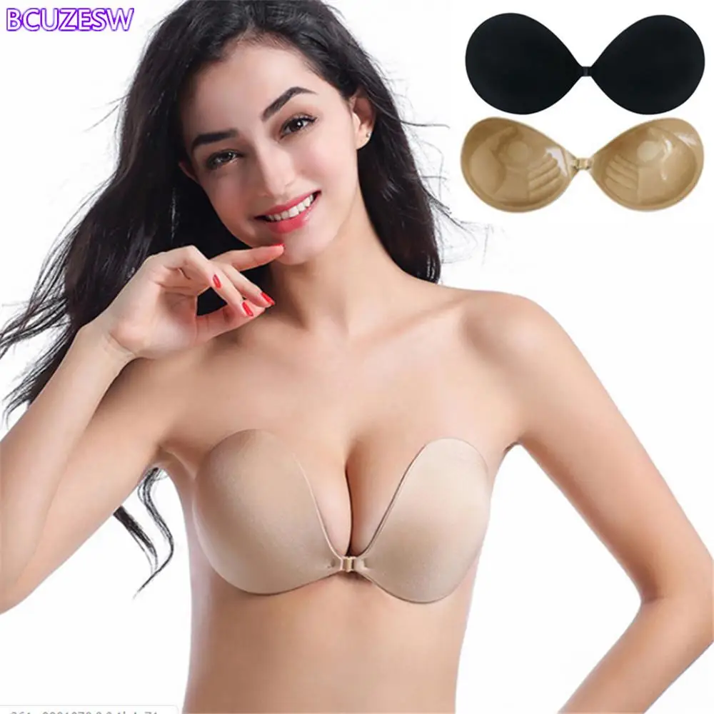 1PCS Invisible Silicone Bra Women Push Up Bras Self Adhesive  Strapless Invisible Bra Reusable Sticky Breast Lift Up Bra Pads