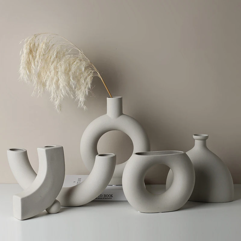 

Мебель для дома Простая керамическая ваза Украшение для гостиной Мебель в креативном стиле Скандинавские вазы для дома Сушеные цветочные о...