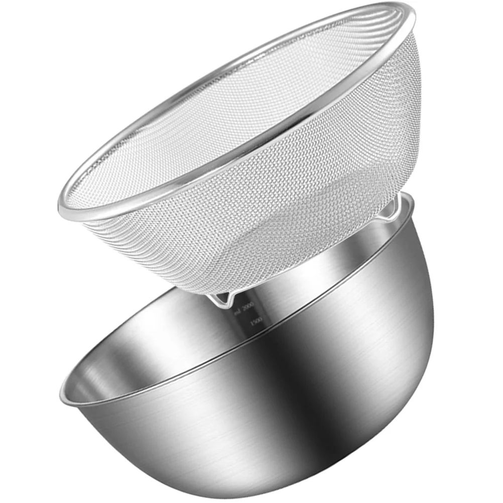 

Rice Basket Stainless Steel Drain Counter Kitchen Strainer Bowl Fine Mesh Colander Everything for the home Sieve