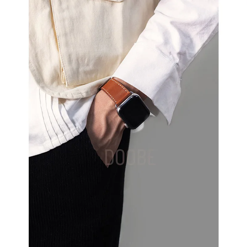 Genuine leather loop for Apple Watch Band 40mm 44mm Sports Strap Single Tour band for Apple watch 42mm 38mm iWatch 4 5 6 se 3 7