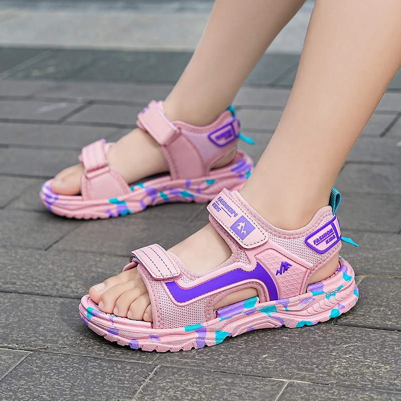 SeckinDogan Fashion Children's Sandals Summer Kids Casual Shoes Non-Slip Lightweight Beach Sandals Kids Boys Girls Sneakers