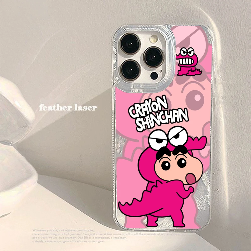 Чехол для телефона с рисунком C-Crayon Shin-ChanClear Feather Laser Apple iPhone 11 8 7 6 SE X XS XR XMAX XSMAX PRO PLUS 5G