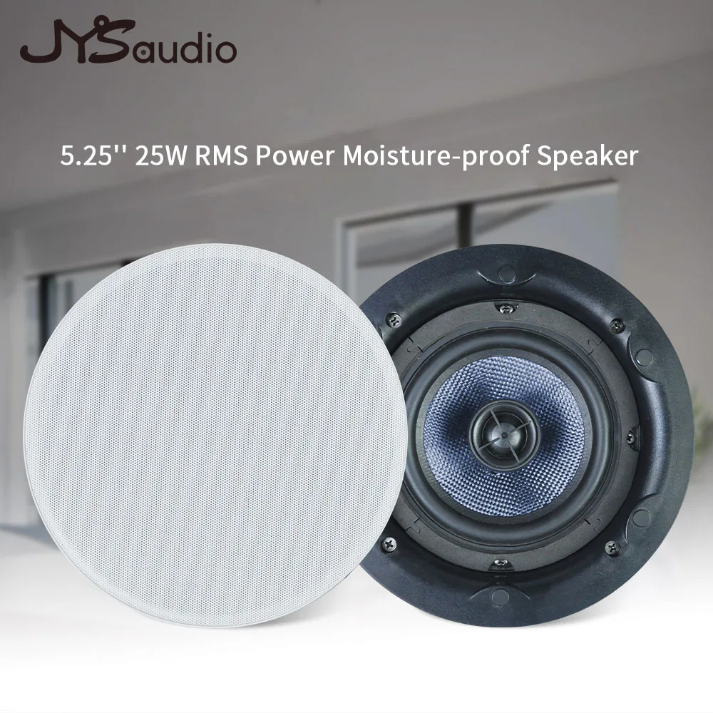 5.25 Inch 50 Watts 2-Way Flush Mount In-Wall In-Ceiling Smart Home Audio Speaker System For Bathroom Kitchen 2 PCS Drop Shipping