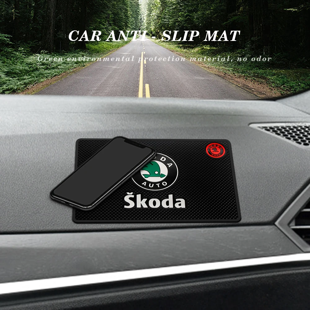 

For Skoda Octavia Rapid Kodiaq Karoq Fabia Kamiq Su Car Styling Anti-Slip Mat Silicone Dashboard Phone Sun Glasses Non-slip Pads