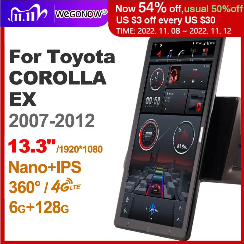 

Автомобильный мультимедийный проигрыватель Ownice, 1920*1080, 13,3 дюймов, Android 2007, для Toyota COROLLA EX 2012-360, радио, аудио, 4G, оптический, без DVD