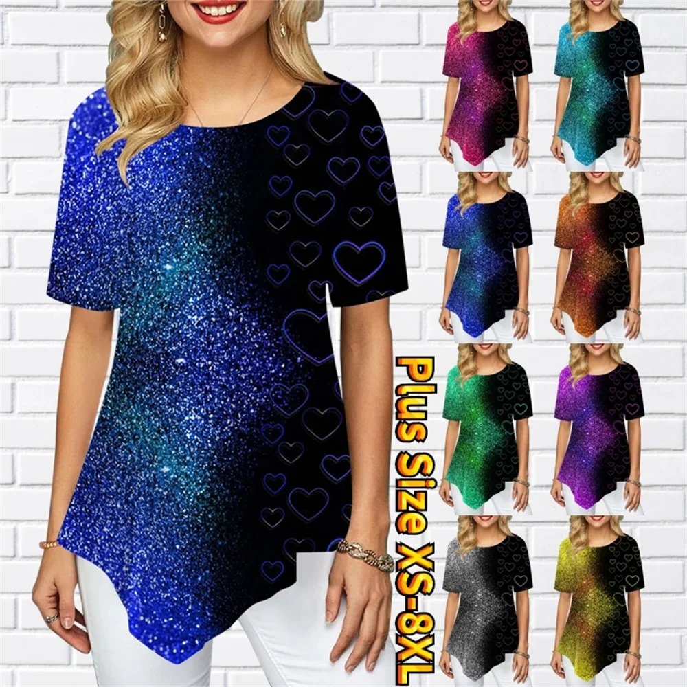 

Модные женские топы, женская одежда, повседневные женские футболки на каждый день, футболка с круглым вырезом, летняя футболка с коротким рукавом и принтом