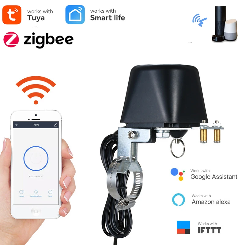

Tuya Smart WiFi ZigBee Water Valve Zigbee Gas Valve Timer Garden Smart Faucet Controller Support Alexa Google Assistant
