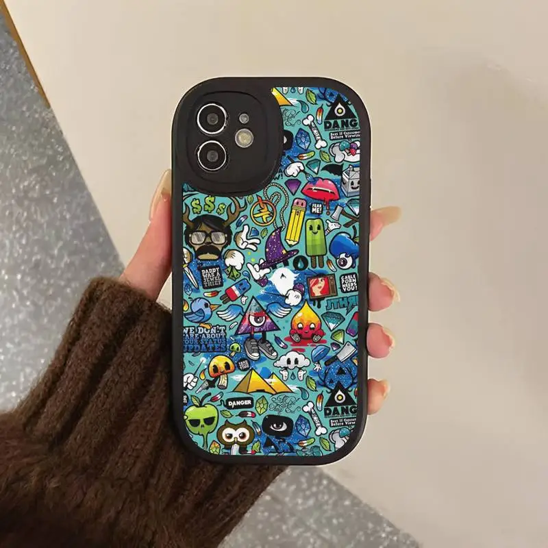 Anime Graffiti Phone Case Hard Leather Phone Case For iPhone 14 13 12 Mini 11 14 Pro Max Xs X Xr 7 8 Plus 6 6s