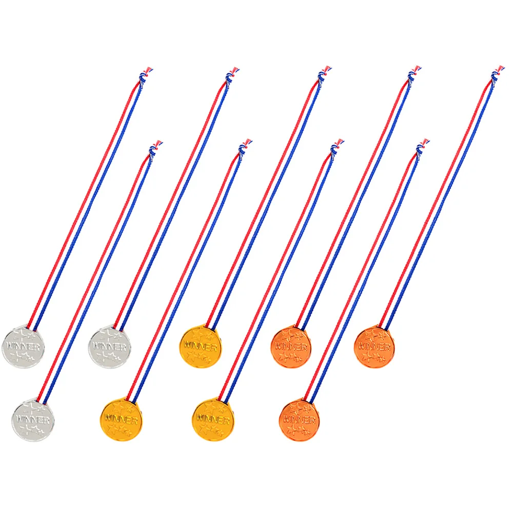 

9 Pcs Apparel Basketball Medals Gold Kids Encouragement Tag Model Home Desktop Decor Plastic Reward Child