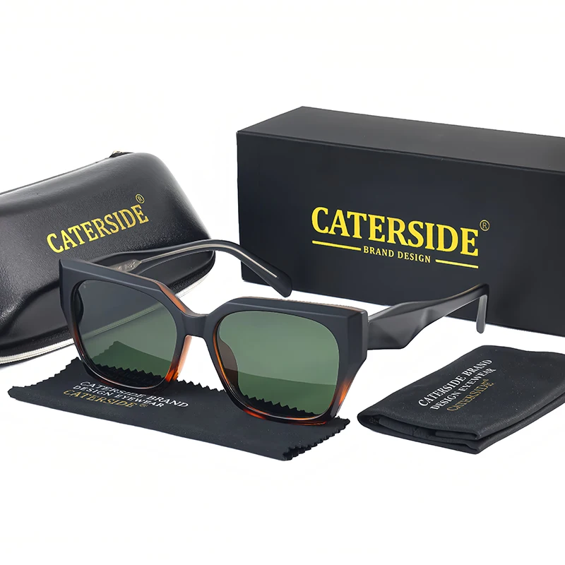 Солнечные очки Caterside в стиле ретро и панк мужские полигональные пропионные