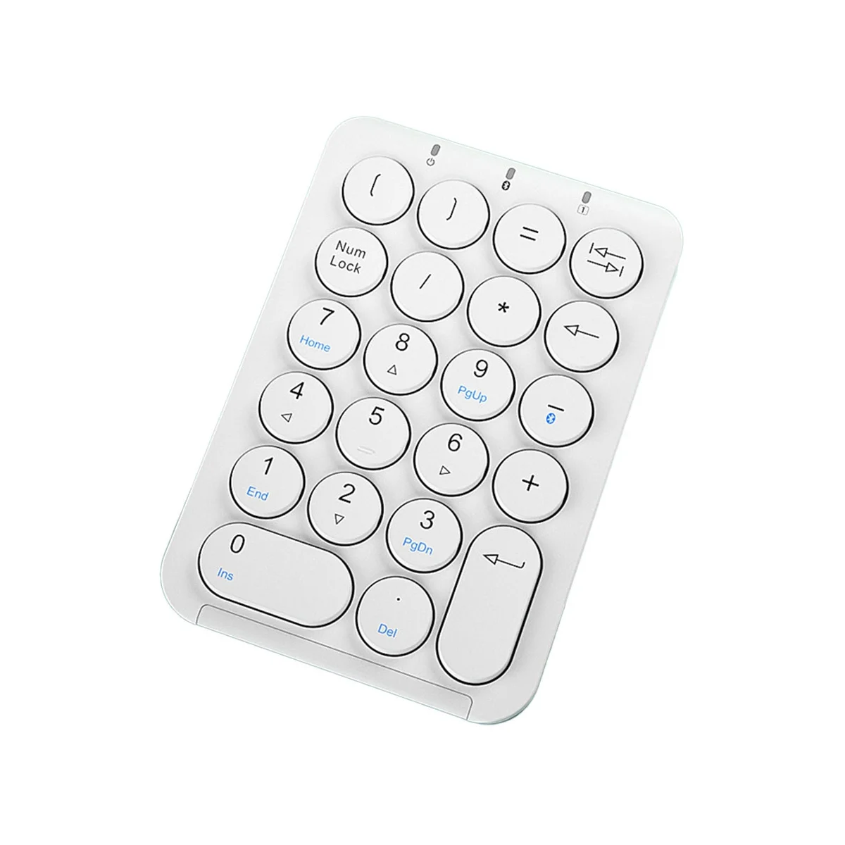 

Wireless Number Pad Bluetooth Numeric Keypad Round Keycaps Numpad 22 Keys Rechargeable Number Keyboard(White)