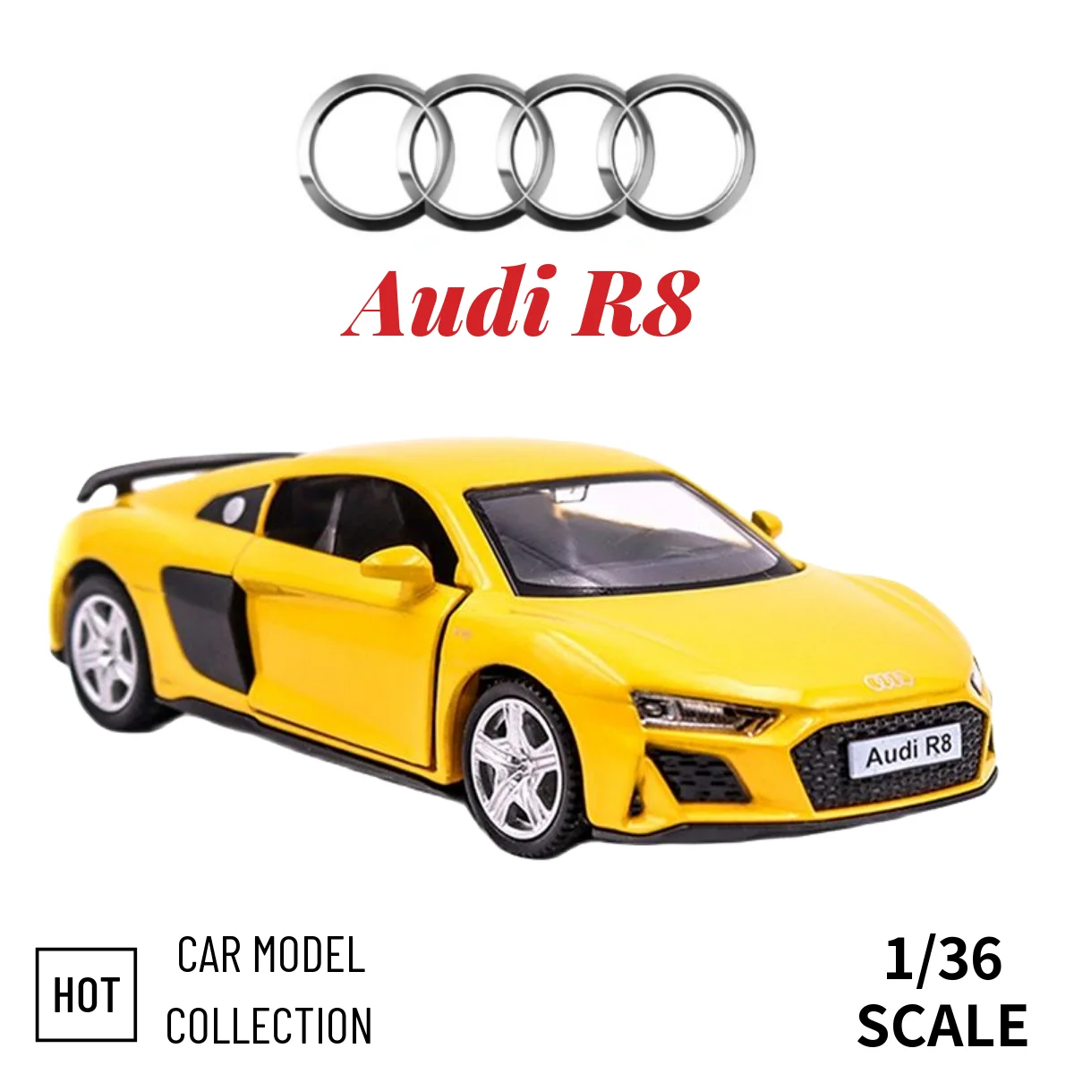 

Масштаб 1/36 модель автомобиля Реплика миниатюрная Audi R8 металлическая литая под давлением коллекция автомобилей игрушка орнамент сувенир дл...