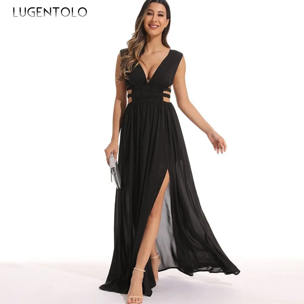 

Женское шифоновое платье-макси Вечерние рукавов, с V-образным вырезом