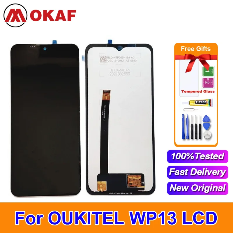 

OKANFU Original 6.52" For OUKITEL WP13 LCD Display Screen Touch Digitized Assembly Replacement +Tools For OUKITEL WP13 Screen