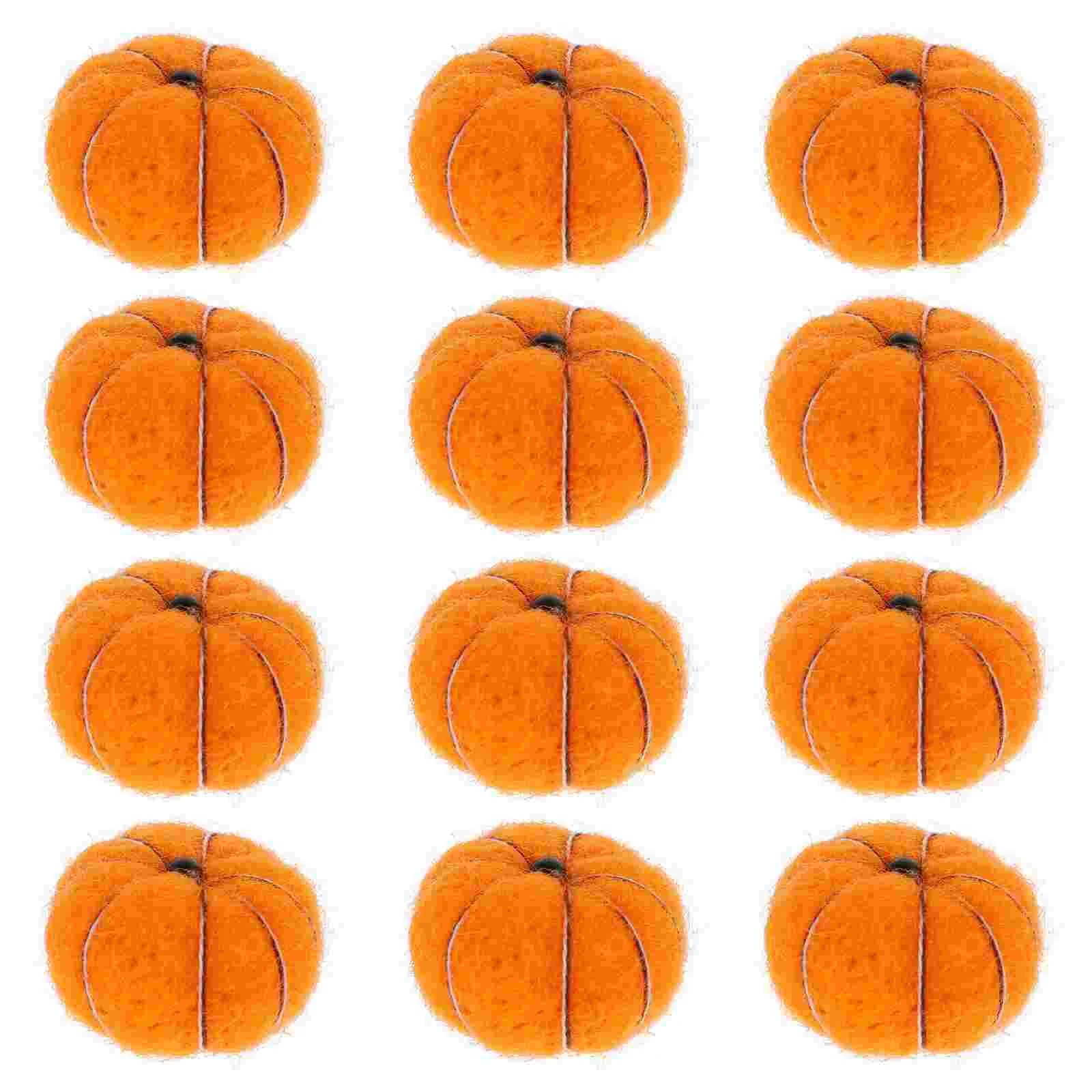 

12 Centerpiece Pumpkin Felt Pom Poms Christmas Hanging Ornaments