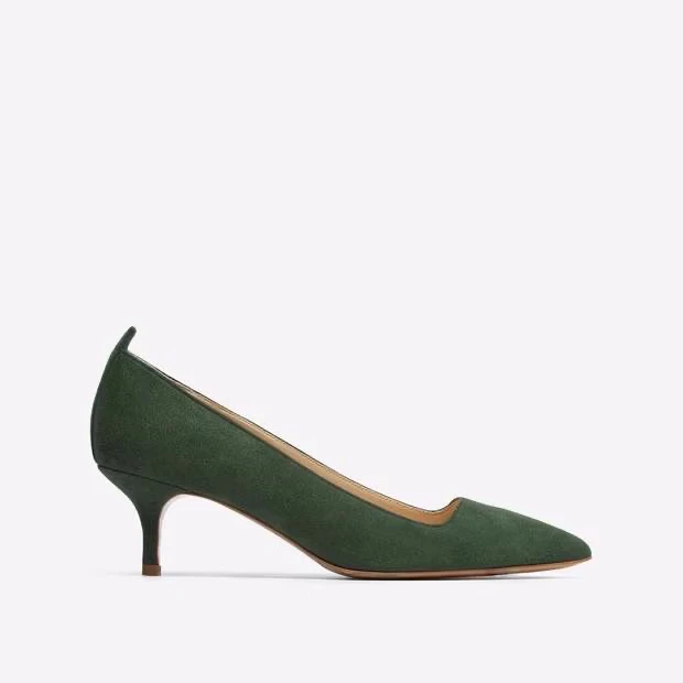 Spring everlane pointed women's shoes Low heeled genuine leather versatile cat heel shoes Simple single shoe women's shoes