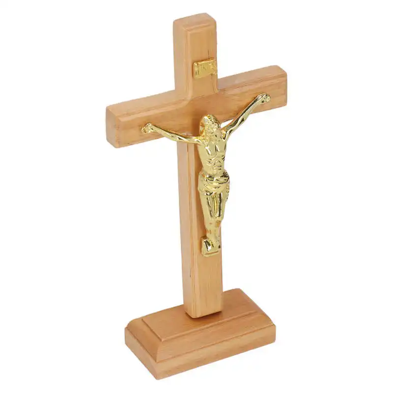 

Crucifix Table Cross Wood Crucifix Cross Beech Metal for Home