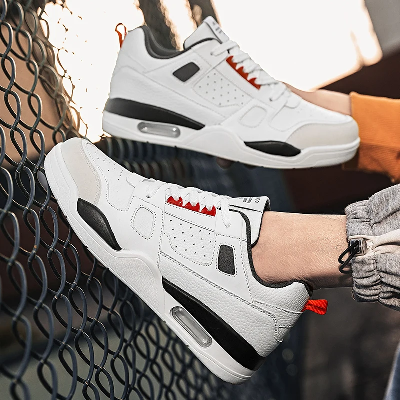 2023 Men's Classic Casual Sports Skateboard Shoes Fashion Trend Leather Rubber Anti-slip Wear-resistant Running Shoes 39-44#