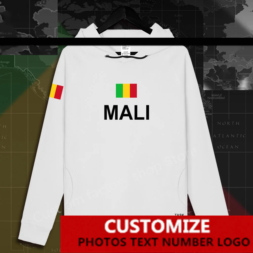 

Republic of Mali MLI Malian ML Free Custom Jersey Fans DIY Name Number LOGO Hoodies Men Women Loose Casual Sweatshirt