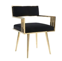 ergonomically shaped armchairs golden plating legs skin friendly black velvet dining chairs for home hotel