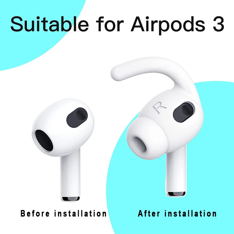 For Apple Airpods 3 Earbuds Anti Slip Ear Hook Case Cover Lost Shark Fin Eartips Air pods Earhook Earphone Accessories |
